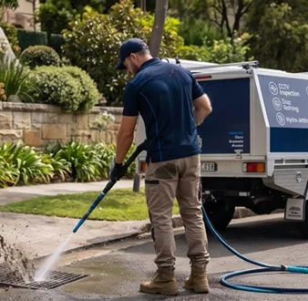 Root-damaged drain pipe in North Ryde